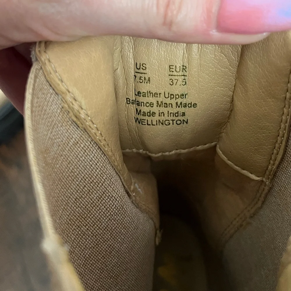 Sam Edelman Wellington Lug Sole Leather Chelsea Boots Tan 7.5 - Picture 7 of 8